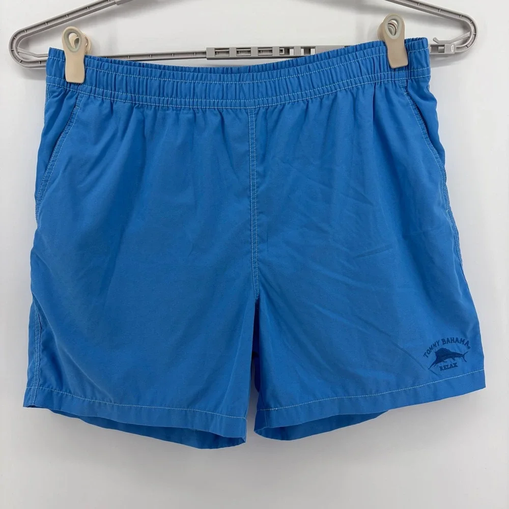 Tommy Bahama Relax Mens Blue Swim Trunks XXL Mesh Lined Marlin Logo Shorts‎